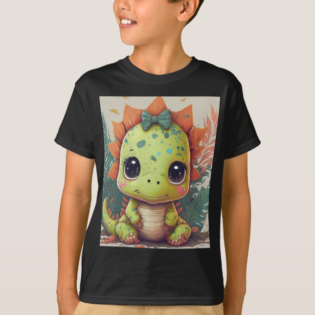 Lilla Dino Explorer: Roar med självförtroende! T Shirt (Framsida)