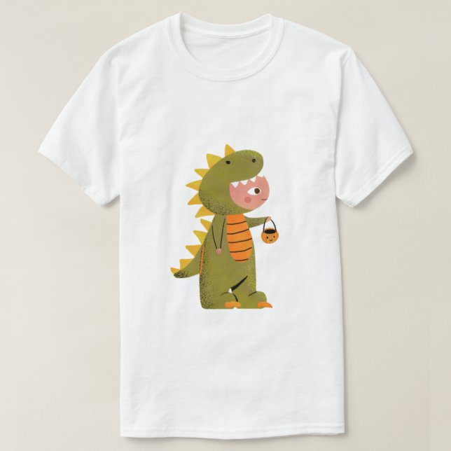 Lilla dino hemsökt natt t shirt (Design framsida)