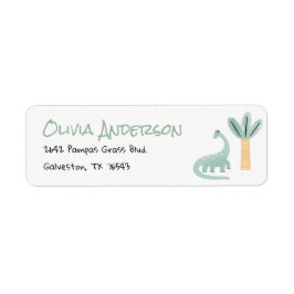 Lilla doft på sättet som doinosaur babyskor returadress etikett