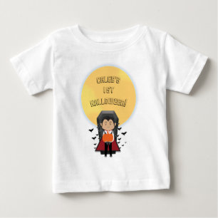 Lilla Dracula 1:a Halloween vampyr & måne T-shirt