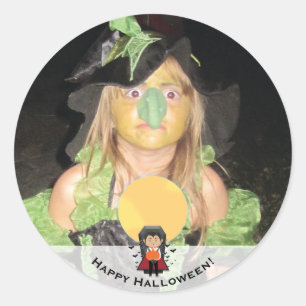 Lilla Dracula Vampire Gott Halloween Foto Runt Klistermärke