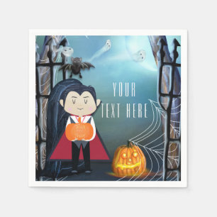 Lilla Dracula Vampyr Halloween Födelsedagsfest Pappersservett
