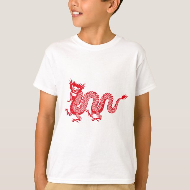 Lilla Dragon-delight: kinesiska Röda draken T Shirt (Framsida)