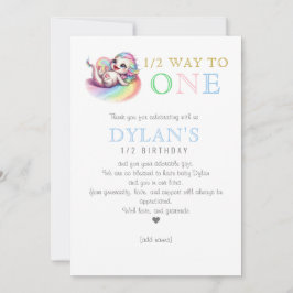 Lilla Dragon Halfway till en blå 6-månads födelsed Tack Kort