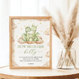 Lilla Dragon Hur stor är hennes Belly-skylt? Poster