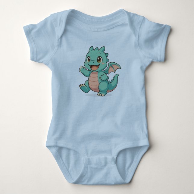 Lilla Drakens Magiska Baby-Body T Shirt (Framsida)