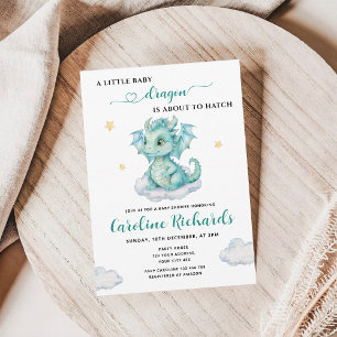 Lilla Drakon är på väg att kläckas Baby Shower Inbjudningar