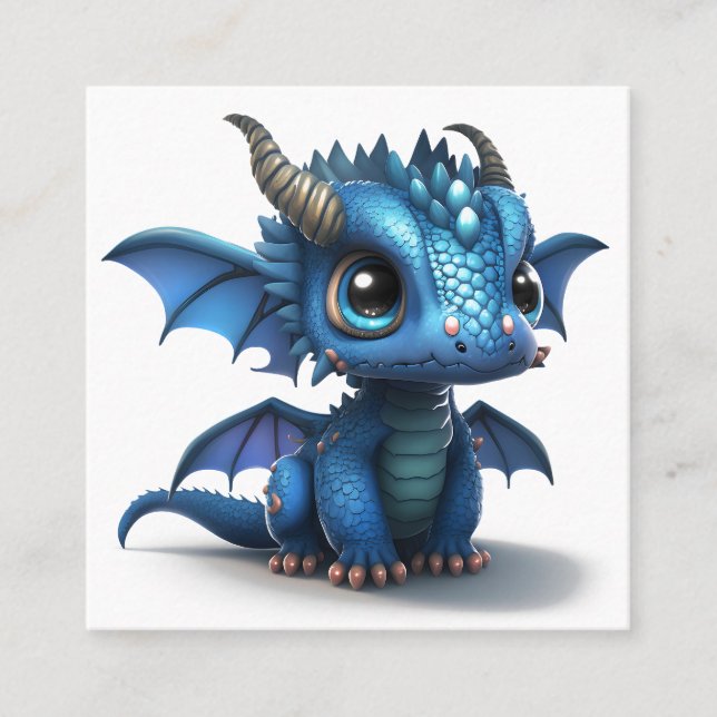 Lilla Drakon Fyrkantigt Visitkort (Framsida)