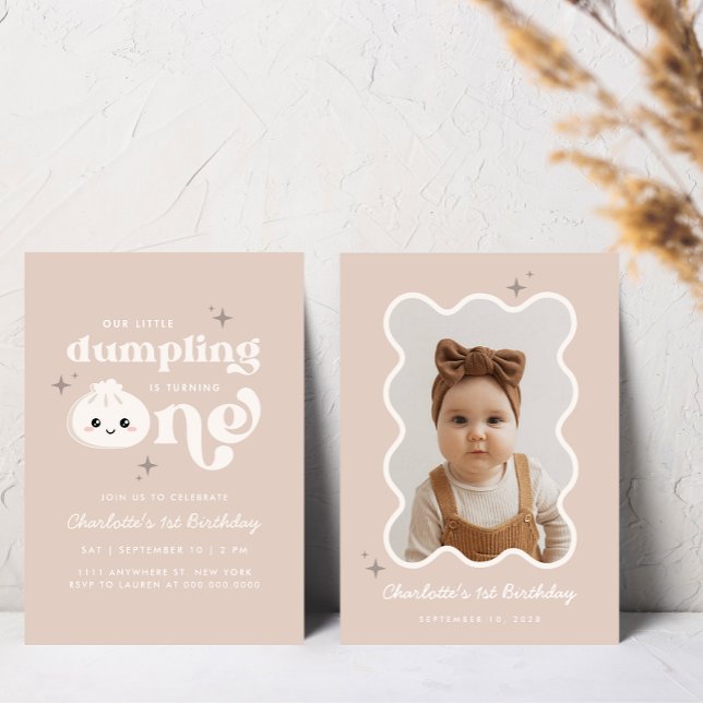 Lilla Dumpling Bao Dim Sum Birthday-inbjudan Inbjudningar (Skapare uppladdad)