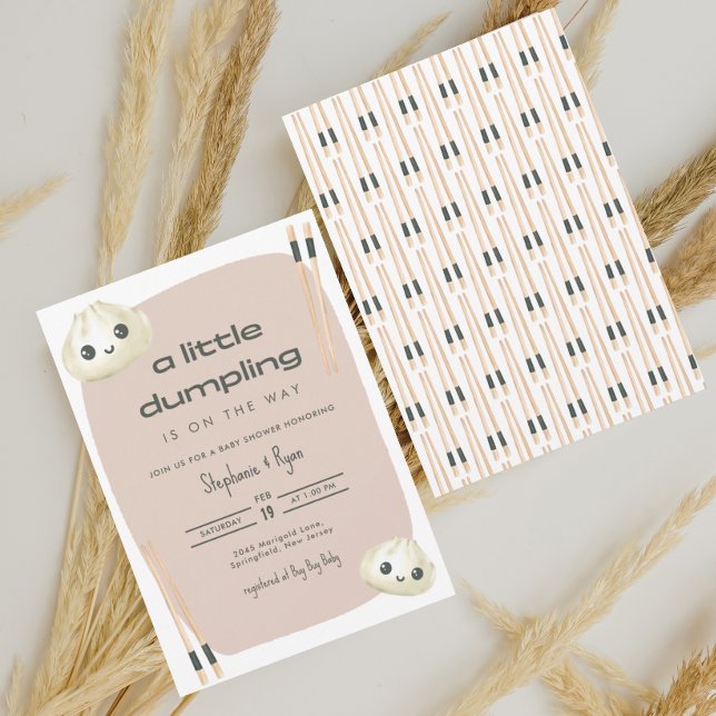 Lilla Dumpling Dim Sum Babyfirande Inbjudningar (Skapare uppladdad)