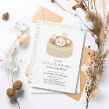 Lilla Dumpling Gender-neutralt födelsedagsinbjudan