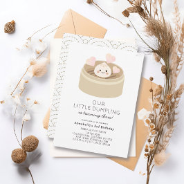 Lilla Dumpling Gender-neutralt födelsedagsinbjudan Inbjudningar