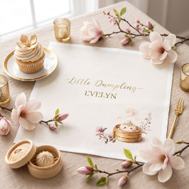 Lilla Dumpling Rosa Blommiga 1-års Födelsedagsserv Pappersservett