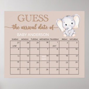 Lilla Elefant Gissa förfallodatumkalender Poster