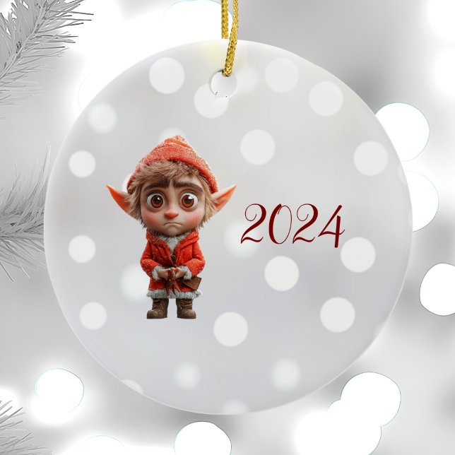 Lilla Elf-jul Elf Ceramic Ornament (Skapare uppladdad)
