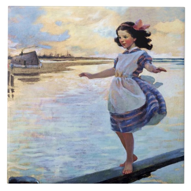 “Lilla Eml'y” av Jessie Willcox Smith Kakelplatta (Framsidan)