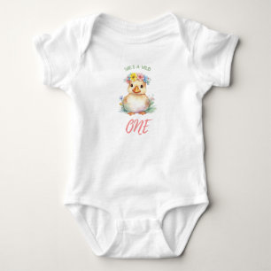 Lilla en fjällande första födelsedag Baby Bodykost T Shirt