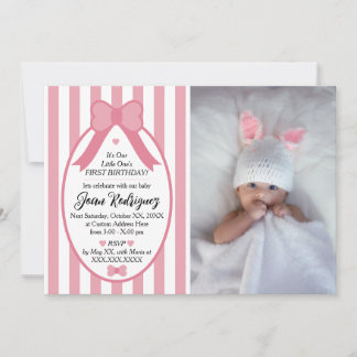 Lilla Enbåge 1-års Födelsedags Foto Inbjudningar