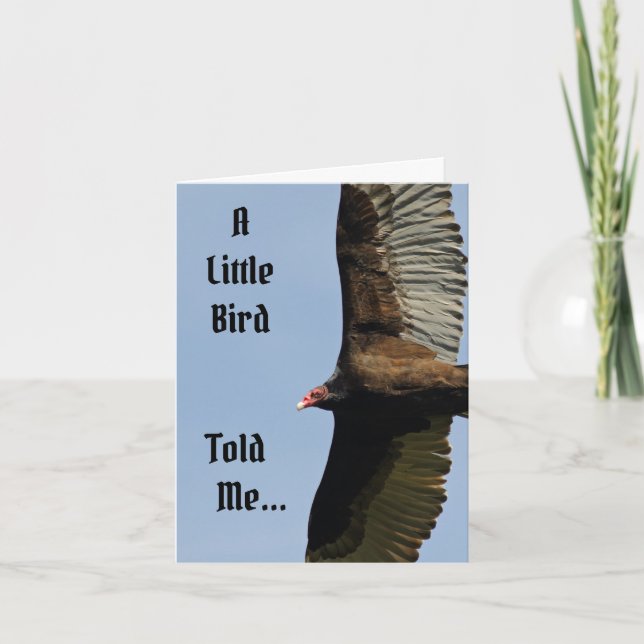 Lilla fågel-Grattis på födelsedagen-kort med boska Kort (Framsida)