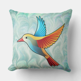 Lilla fågel i FlightThrow Pillow Kudde