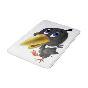 Lilla fågel med Heart Gift Bath Mat - Din Färg Badrumsmatta