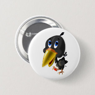 Lilla fågel med Heart Gift Button - Din Färg Knapp