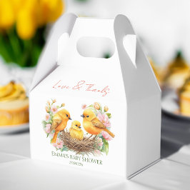 Lilla fågelläggning snart vår babydusch presentaskar
