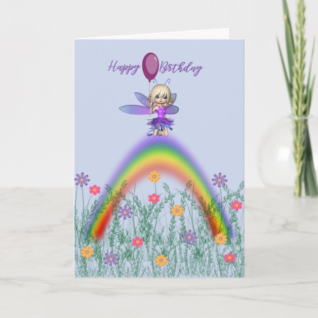 Lilla Fairy Birthday Wish for Child. Kort (Framsida)