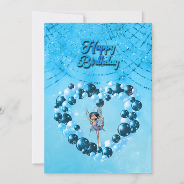 Lilla Fairy Dancing för din Brthday Inbjudningar (Framsida)