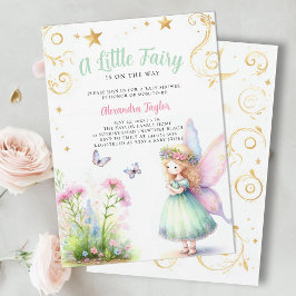 Lilla Fairy Enchanted Garden Flicka Shower Inbjudningar
