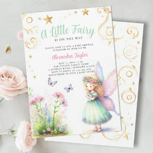 Lilla Fairy Enchanted Garden Flicka Shower Inbjudningar