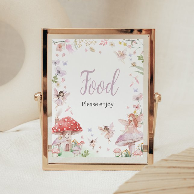 Lilla Fairy Whimsiques Baby Shower Food Poster (Whimsical Little Fairy Baby Shower Food Sign)