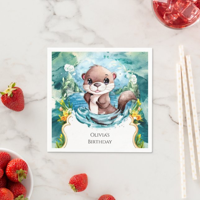 Lilla färglös hönsfödelsedag pappersservett (Insitu)