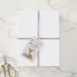 Lilla Fawn Woodlands Första Födelsedag Presentetikett