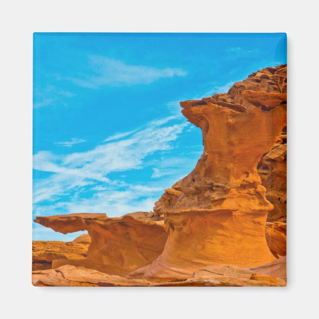 Lilla finländska rödSten skulpturer Magnet (Framsidan)