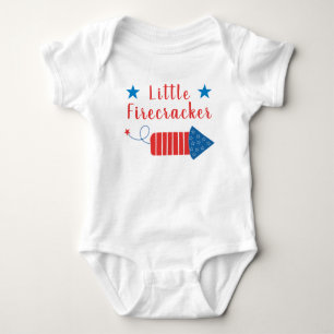 Lilla Firecracker Stars Rand Rött vitt blått T Shirt