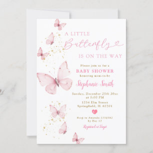 Lilla fjäril på hur babyskaren Valentine Inbjudningar
