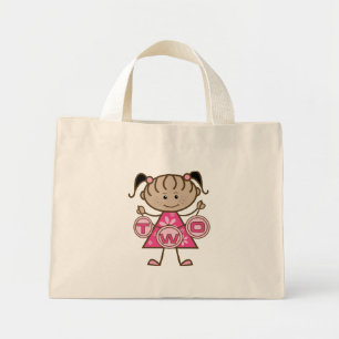 Lilla flicka 2:a födelsedag T-shirts och gåvor Mini Tygkasse