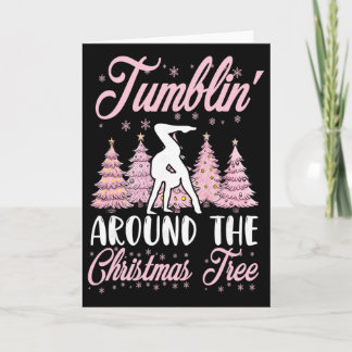 Lilla flickors gymnastik Handstående Gymnast Jul Kort