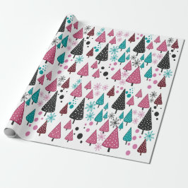 Lilla Forest Rosa-Teal-emballering papper Presentpapper
