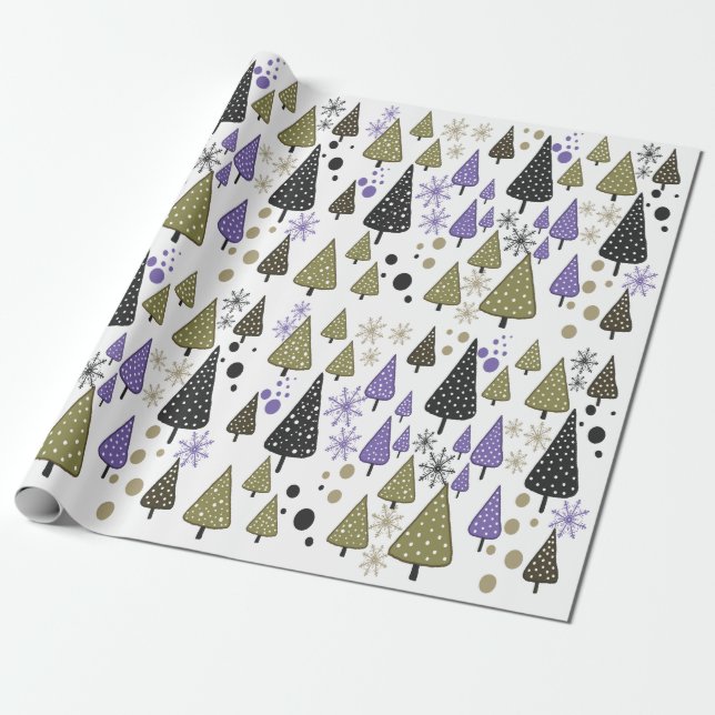 Lilla Forest Sage-Lila-emballering papper Presentpapper (Utrullad)