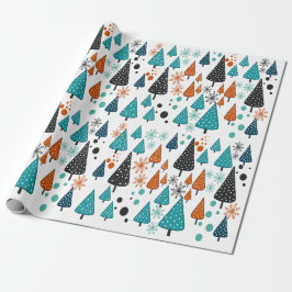 Lilla Forest Teal-Orange som omsluter papper Presentpapper