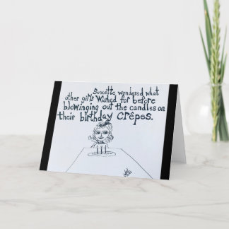 Lilla Fransk Flickans födelsedag Crepe Cake Wish Kort