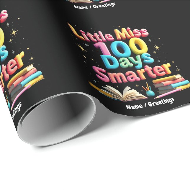 Lilla Fröken 100 Dagar Smartare Firar 100 Dagar  Presentpapper (Rullad Hörn)