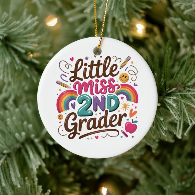 Lilla Fröken 2:a Klass Första Dagen i Andra Klass Julgransprydnad Keramik (Träd)