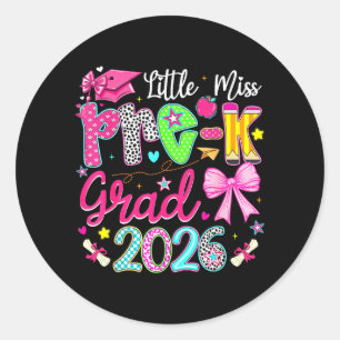Lilla Fröken Förskoleklass Examens 2026 Förskoleex Runt Klistermärke