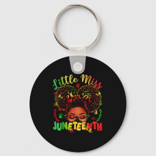 Lilla fröken juneteenth afro stolthet svart afro h nyckelring