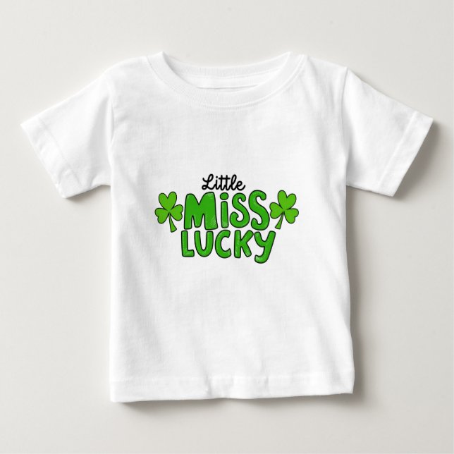 Lilla Fröken Lycklig - Söt Shamrock T Shirt (Framsida)