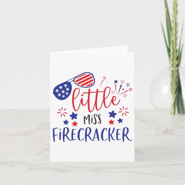 Lilla Fröken Smällkaramell 4:e Juli Flicka Småbarn Kort (Framsida)