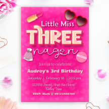 Lilla Fröken Threenager - Flickas 3-årsdag